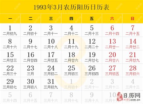 1993年1月12日|1993年日历表,1993年农历表（阴历阳历节日对照表）